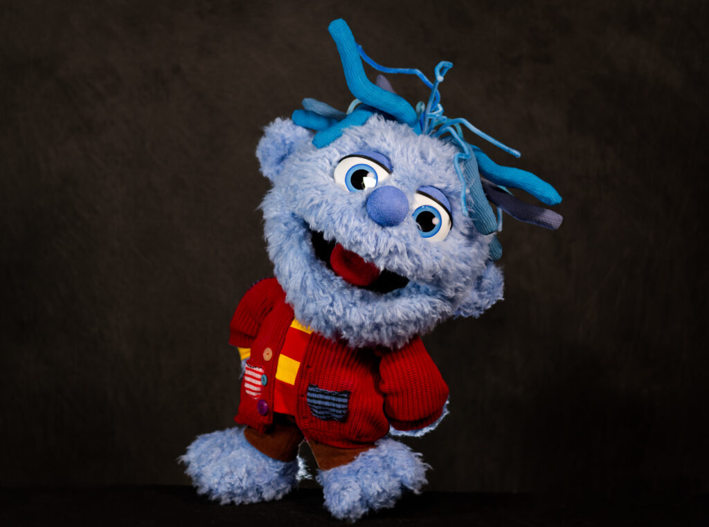 Scratch puppet made by fuzzy lightbulb for away resorts